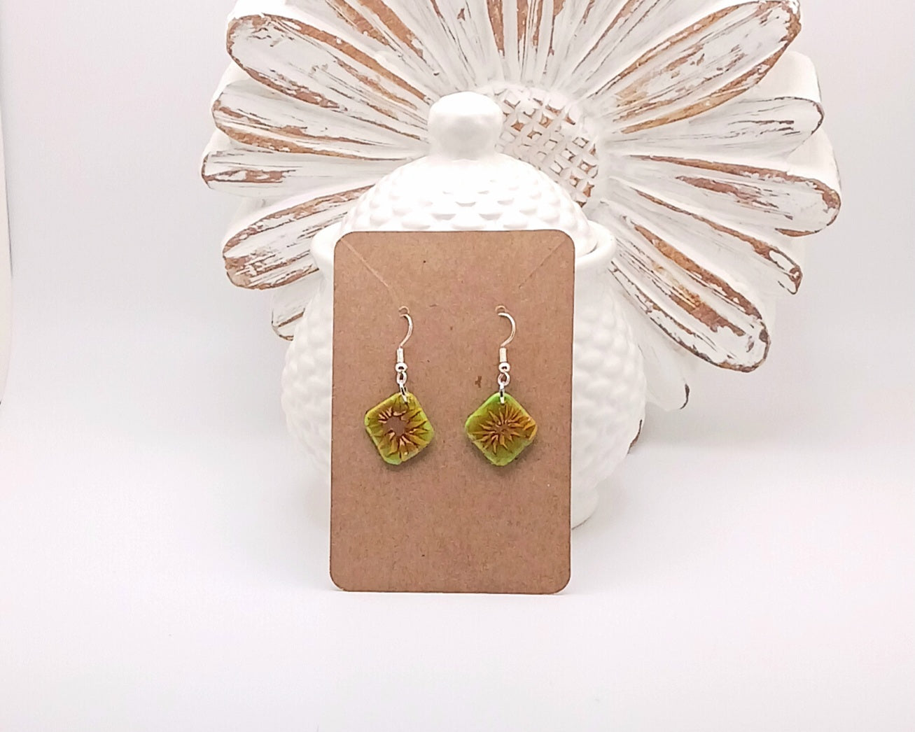 Sunflower Pendant Earrings