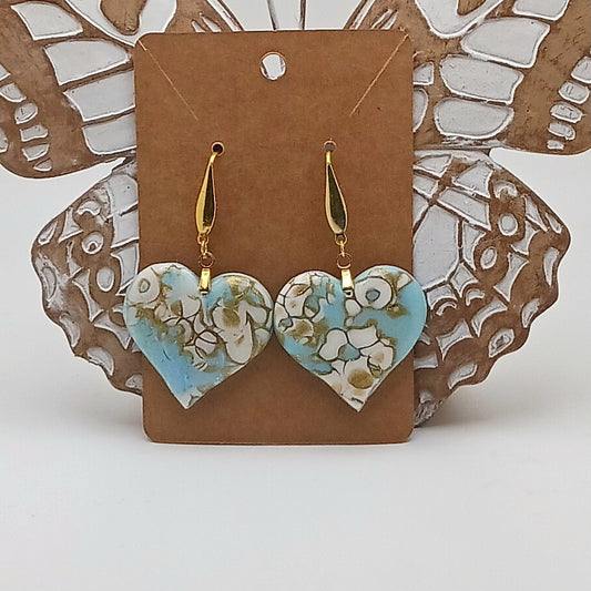 Vintage Blue Heart Earrings