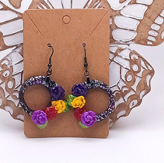 Flower Hoop Earrings