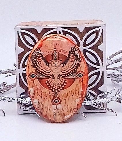 Copper Feathered Owl Pendant