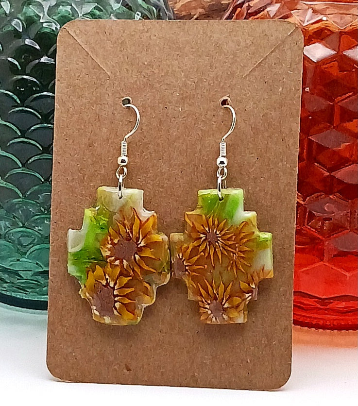 Aztec Sunflower Earrings