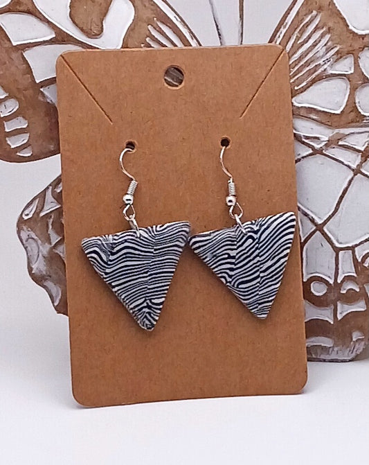 Zebra Triangle Earrings