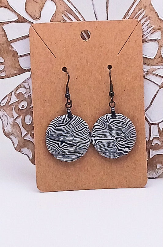 Zebra Circle Earrings