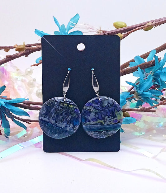 Blue Ice Oval Earrings